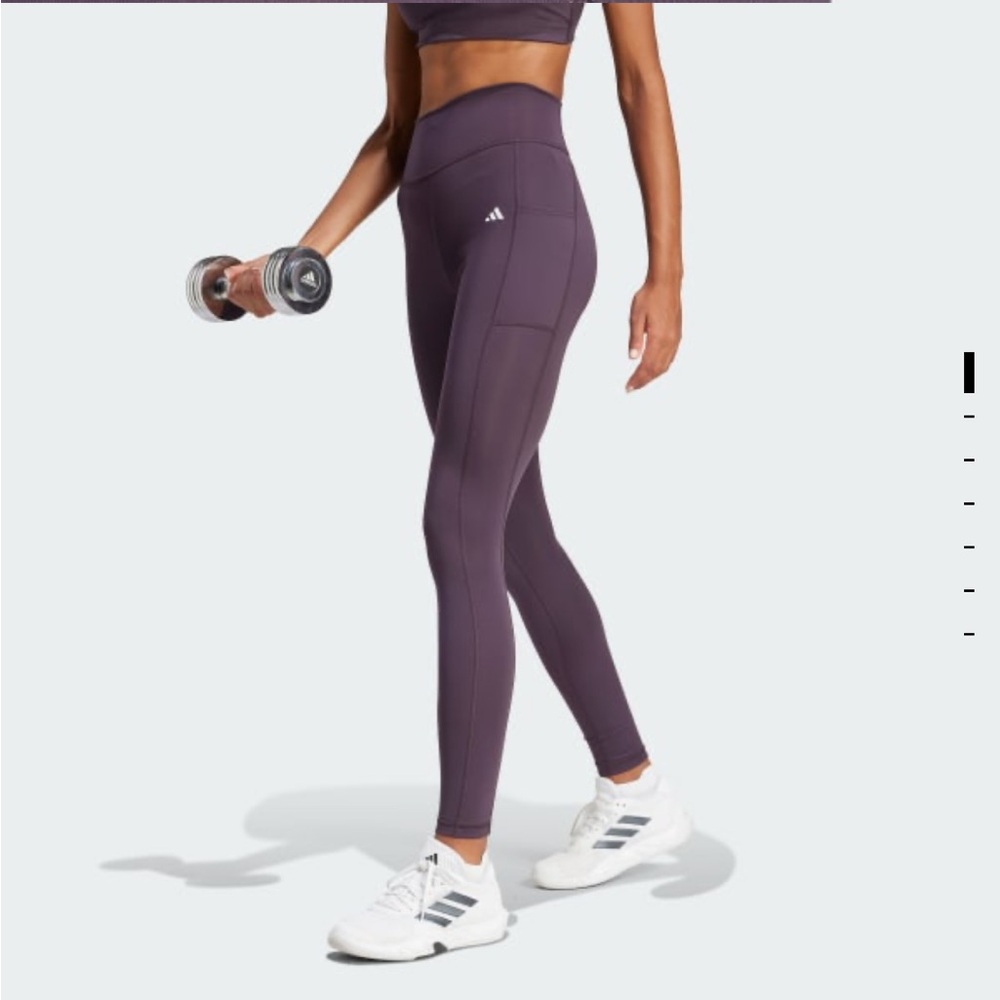 adidas Women's High-Waist Optime Stash Plum Leggings